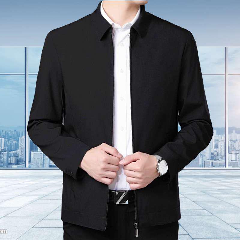 New Men's Spring & Autumn Casual Jacket - Middle-Aged Dad's Wear-Resistant, Loose Lapel Button Top