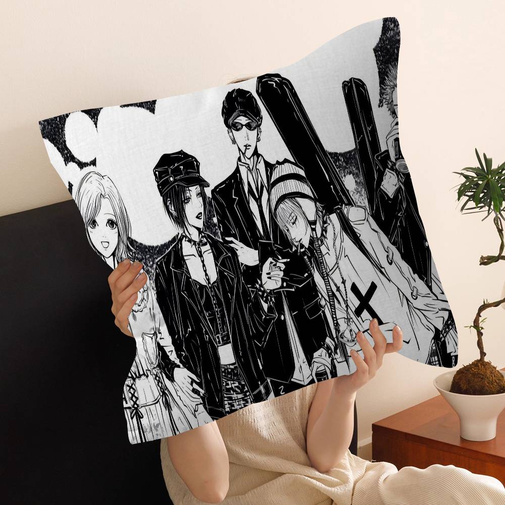 Anime N-NANA Black and White Comics Pillow Cover Sofa Cushion Cover Home Room Decoration Children Gift