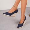 Neue Frühjahrs- und Herbst-flache Einzel-Schuhe vielseitig und bequem dicke Sohle wasserdichtes Obermaterial High Heels Damen spitz Keilabsatz