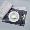 Marble Pattern Table Mat, Leather Placemat, UV Printing Thermal Insulation Hotel Home Western Dining Mat, Nordic Non-slip Placemat
