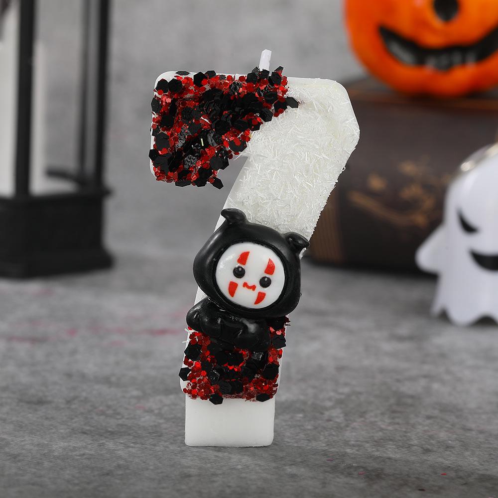 Halloween No-Face Man Candle – Handmade Holiday Cake Decoration Halloween Clown