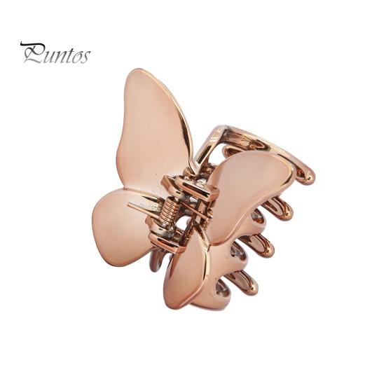 

Заколка-краб в форме бабочки, противоскользящая заколка для волос с зубцами, женская, с крепким захватом, однотонная, с затылком, аксессуары для волос коричневый