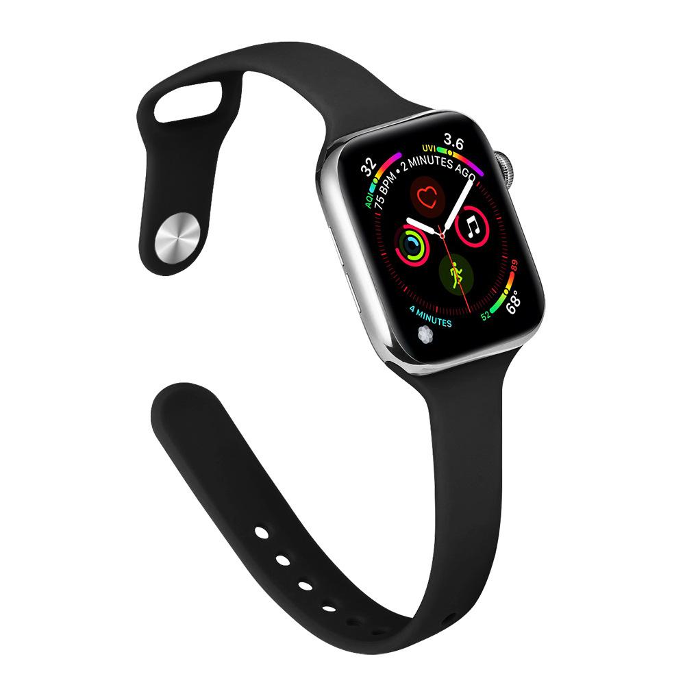 Slim Waist Silicone Watch Strap for Apple Watch Series 1-12, Ultra 1-3, SE3