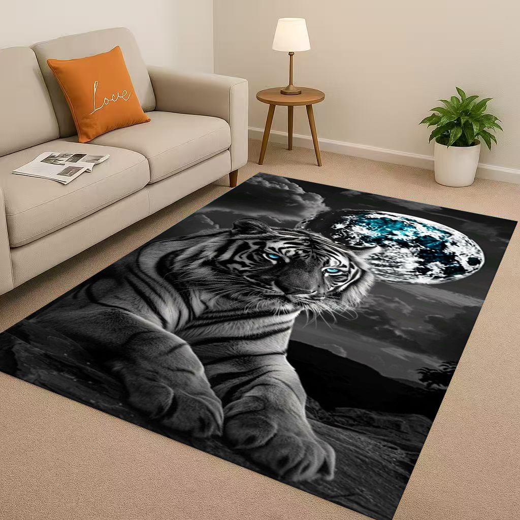 2026 New Tiger Lion Beast Art Cartoon Living Room Non Slip Area Rug Carpet for Bedroom Playroom Sofa,Home Decor Doormat Gift