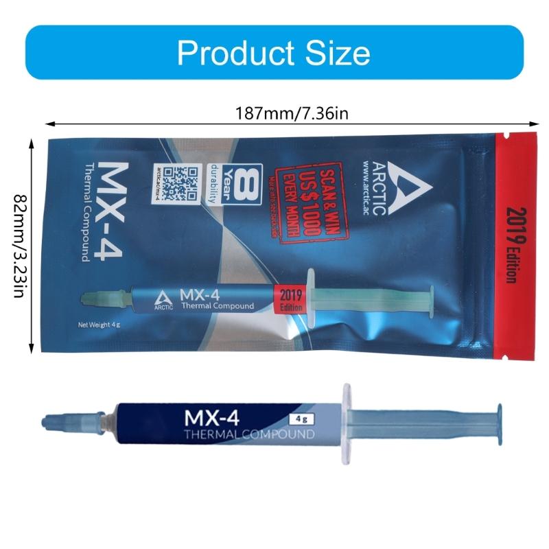 MX4 Thermal Paste Efficient Heat Conductivity Paste 4g For Universal Use In PC And Laptops MX-4