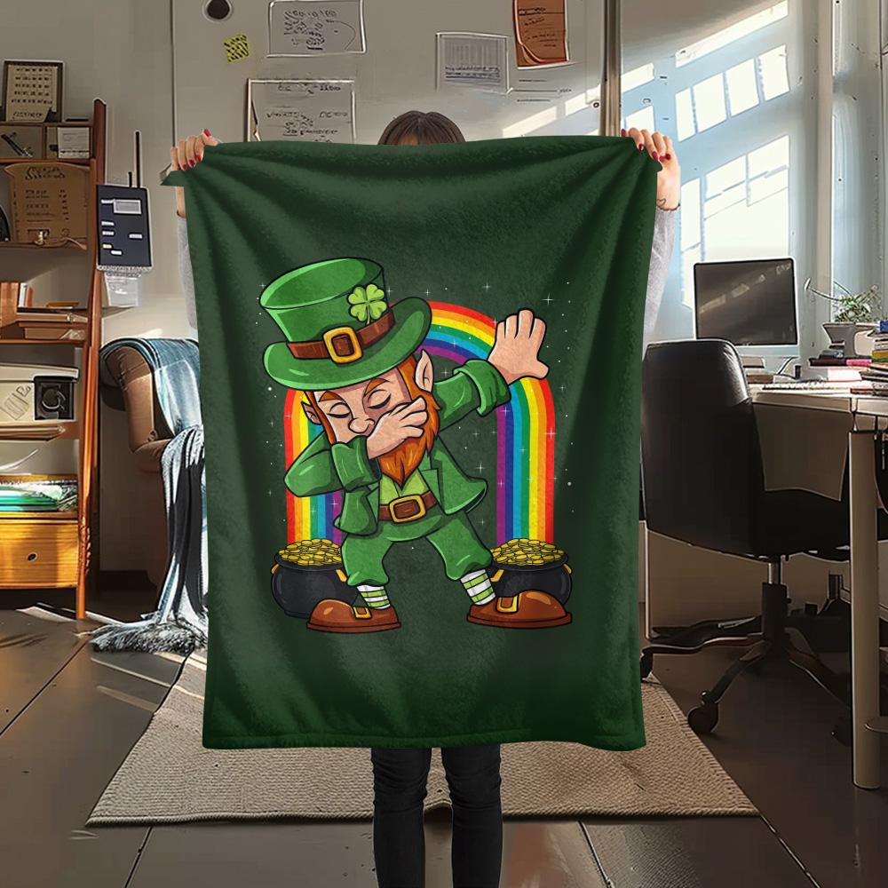 St. St. Patrick's Day Flanelldecke mit Aufdruck, Hohe Qualität, Bequem für alle Jahreszeiten, Heimdekoration, Wärme und Komfort