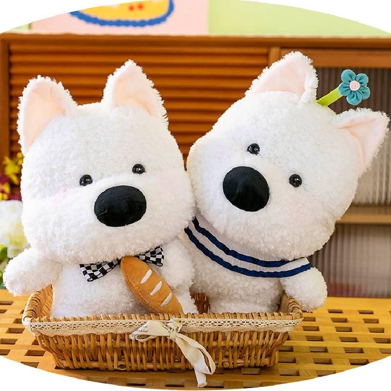 West Highland White Terrier Plush Toy Dog  Cartoon Stuffed Animal Garnish Doll