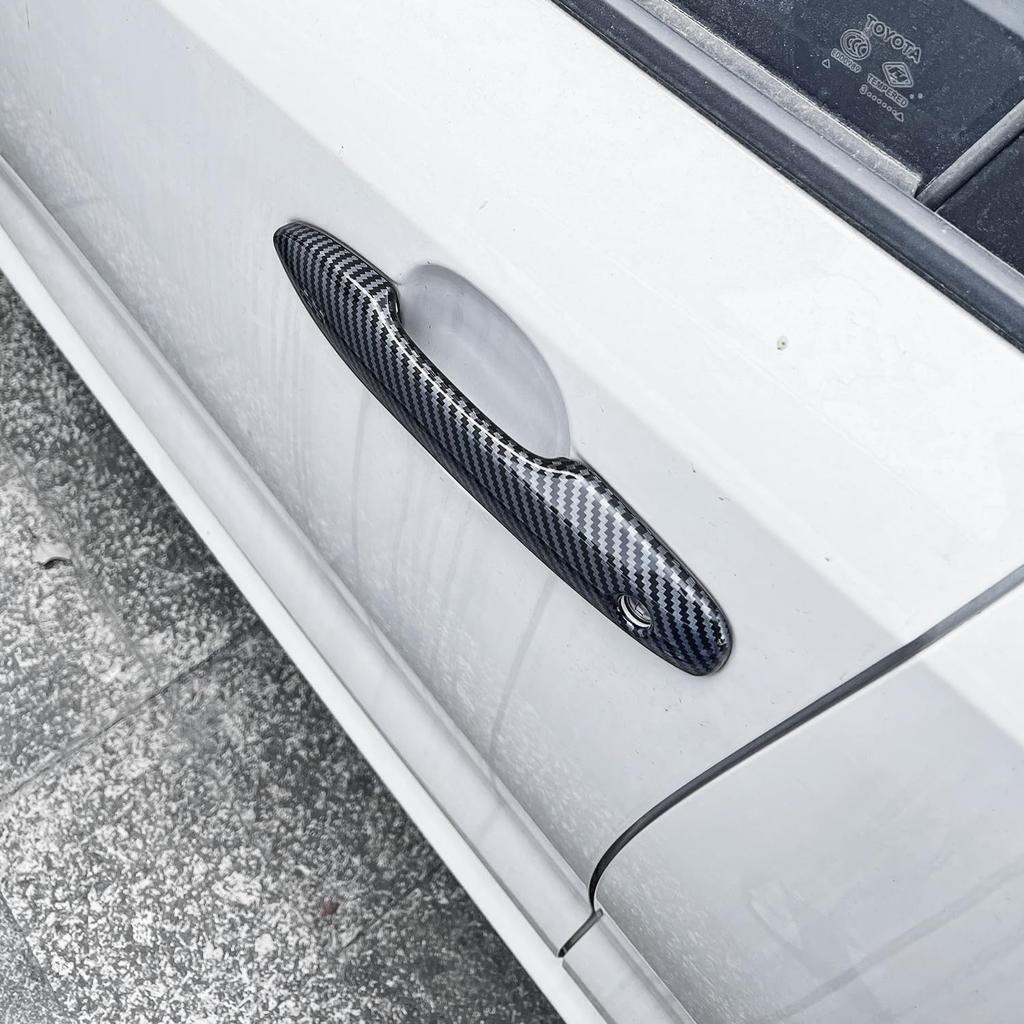 YINGTUU Car Snap-On Door Handle Cover For Toyota Camry 2018      2024 2025 Exterior Accessories Protection Stickers Sport Decals(Carbon Fiber Grain)