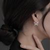 Trendy 925 Sterling Silver Butterfly Hoop Earrings for Women