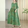 New Vintage Floral Maxi Dress Women Plus Size Spring Long Sleeve Loose Oversize Basic Long Dress