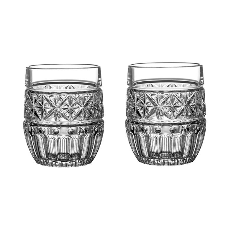 315ml/300ml Thickened Whiskey Glass Luxury Wine Glasses Beer Brandy Cups Premium Carved Cocktail Glass Suitable for Gift Giving