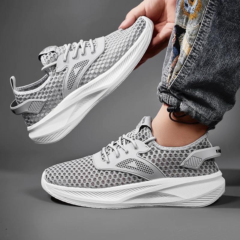 

Summer Hollow Breathable Casual Sports Shoes Men s Low Cut Running Shoes Fashionable Social Shoe Mal Shoes mens tennis free 2025 39 серый