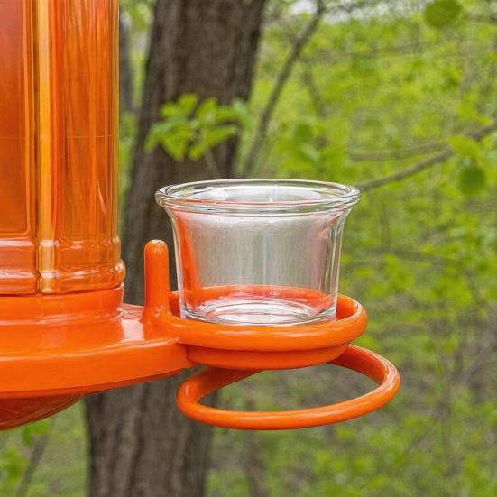 Glass Bird Feeder Cups, Feeder Replacement Bowls, 2.44 Inch Weatherproof Glass Bowl for Hummingbird & Finch, Outdoor Hanging Feeder Accessory & Candle