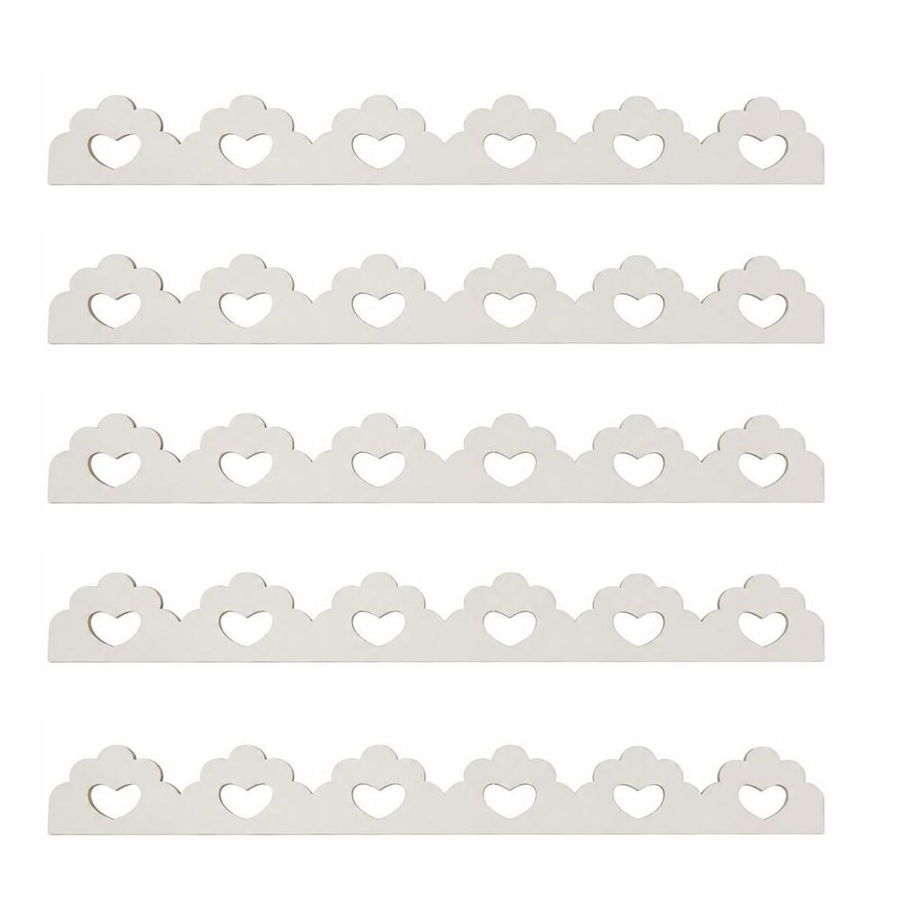 5pcs Stainable Decorative Wood Trim Paintable Scalloped Edge Wood Molding Home Wall Decoration