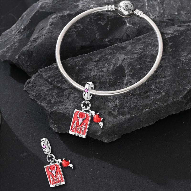 100% 925 Silver Tarot Collection Pendant DIY Hourglass Beads Fit Pandach Original Bracelet Women Jewelry Birthday Gift