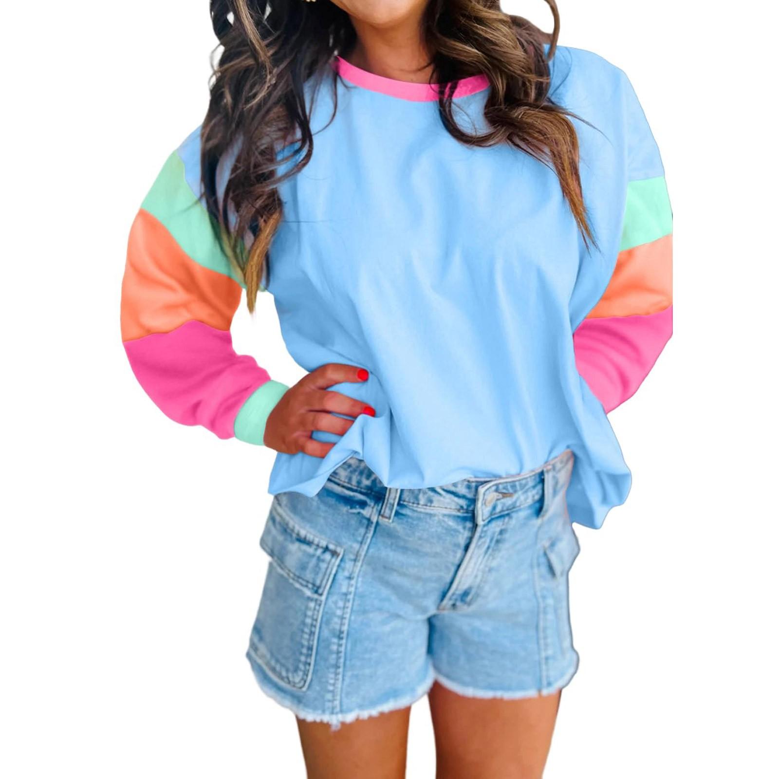 

Женская одежда, осенне-зимний Хэллоуин, круглый вырез, длинный рукав, большой свободный плюшевый утолщенный свитер, топ L небесно-голубой