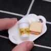 1Set 1:12 Dollhouse Miniature Toast Bread Coffee Egg Fork Spoon with Dinner Plate Kitchen Breakfast Model Decor Toy