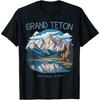 Grand Teton Retro US Wyoming Jackson Hole Lake Vintage Parks T-Shirt