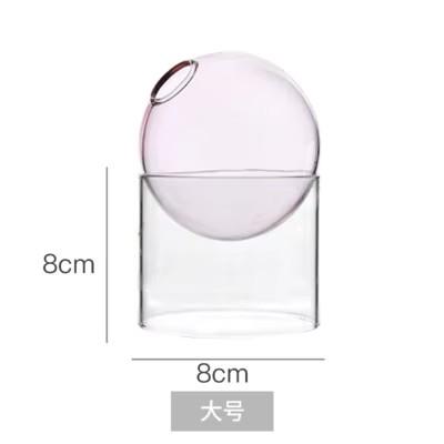 Mini Round Flower Vase Hydroponic Container Micro Landscape Glass Ecological Bottle Borosilicate Glass Bottle With Home Decorate
