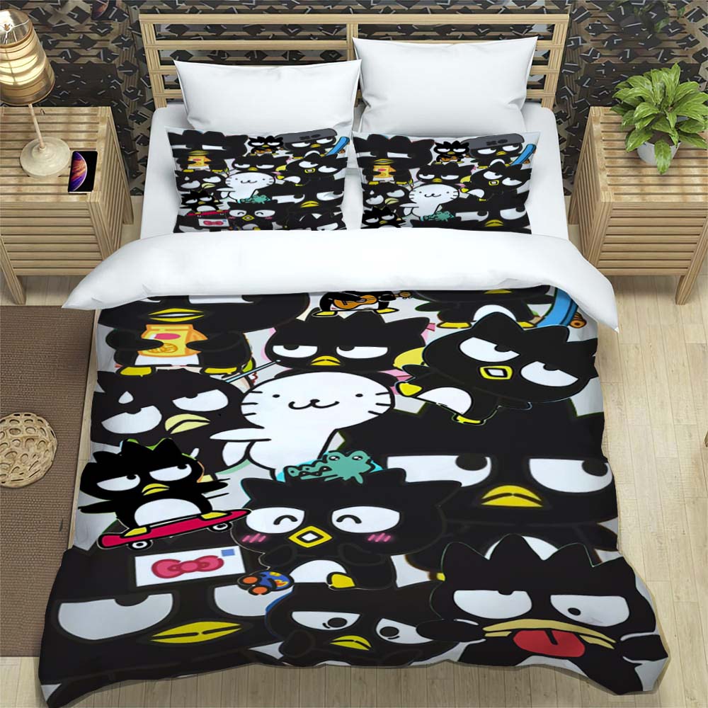 BADBADTZ-MARU 3-piece cartoon bedding set, exquisite adult and children's bedding set, suitable for double and single beds, larg