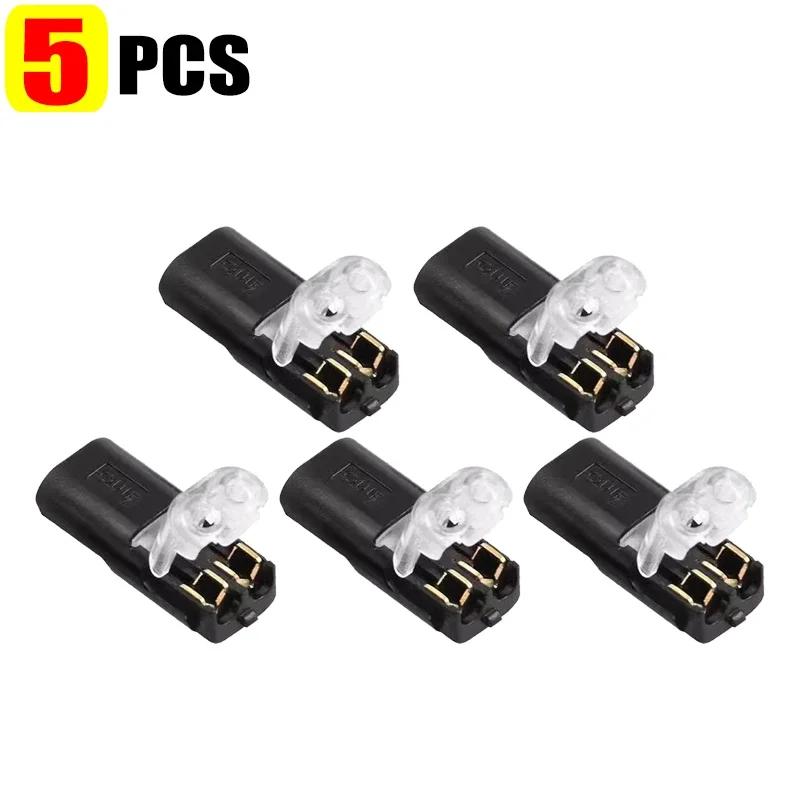 2 Pin Way Plug Electrical Connectors with Locking Buckle Push-in Car Wire Terminal Block Waterproof Wire Cable Connection Strips