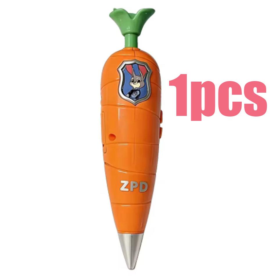 

1/3/6/10Pcs Zootopia 2 Carrot Recorder Pen | Judy & Nick Style For Kids | 60S Mini Recorder | 2-In-1 Gel Pen Stationery