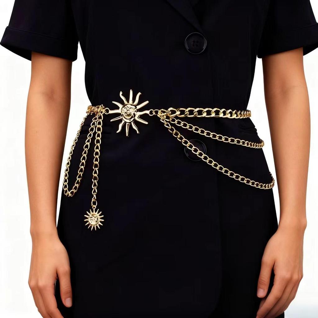 Cross Atmosphere Metal Pendant Waist Chain - Trendy Women's Fashion Accessory Body Chain