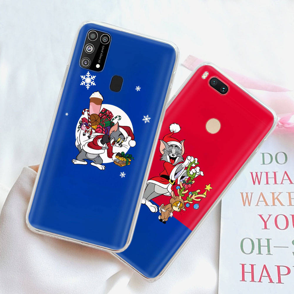 Transparente Hülle für Samsung A04 A14 A23 A34 A54 M23 M33 M52 M53 Realme Narzo 50 50I 50a Prime C35 C55 C30S 10 9 Pro T-93 Tom Jerry Maus