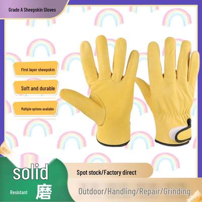 Gants de soudure en cuir de mouton Velcro: Doux, Flexible, Résistant à la chaleur pour la protection du travail