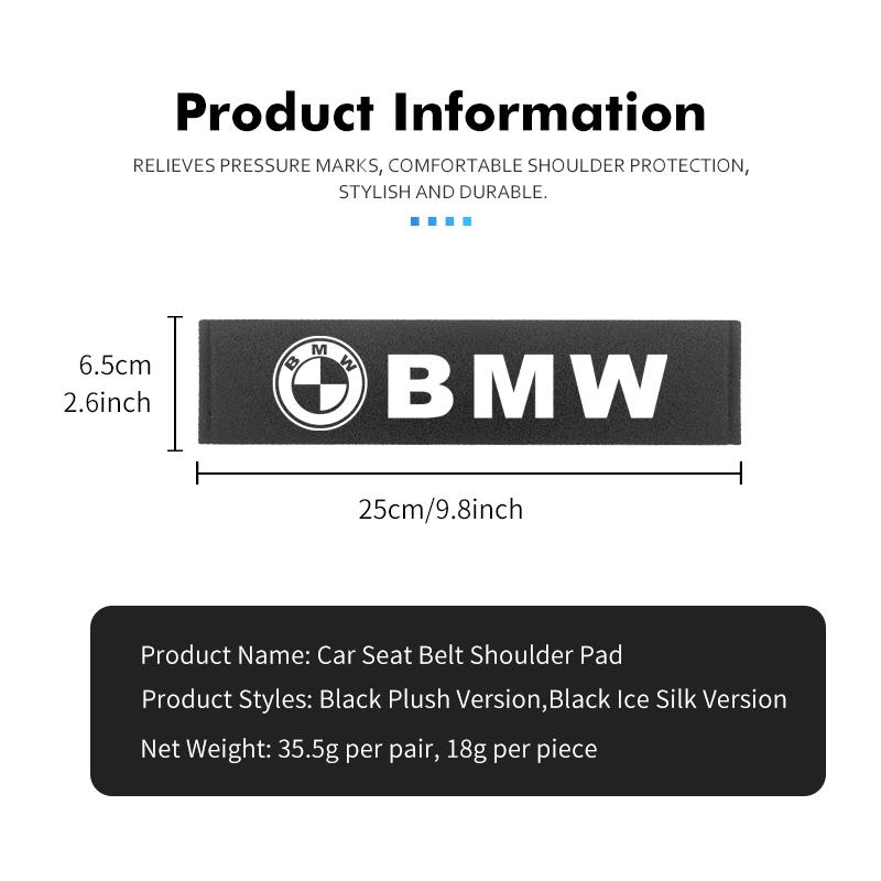 OANW5 Car Seat Belt Shoulder Pad Plush Backpack Straps Neck Cushion For BMW M 1 3 4 5 6 7 Series M3 M6 F01 F02E34 E36 E70 F10 X6 X1