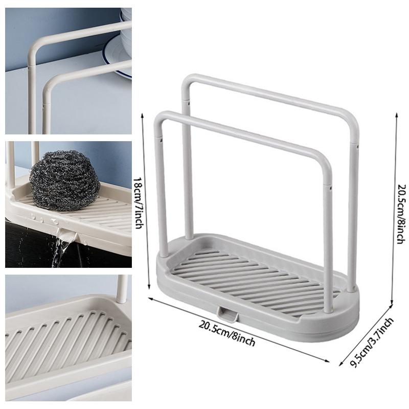 1PCS Detachable Kitchen Dishcloth Holder Rag Hanger Sink Sponge Holder Storage Rack Shelf for Bathroom Scrubber Brush Organizer