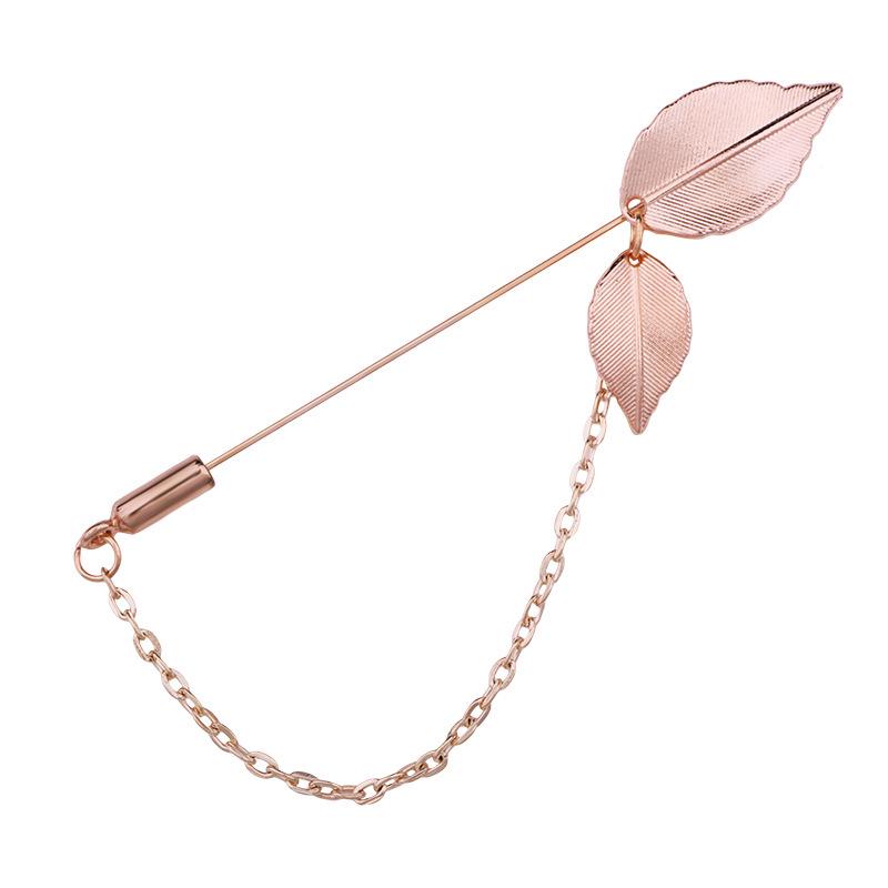 Korean Artistic Leaf Brooch - Unisex Lapel Pin for Suits and Jackets