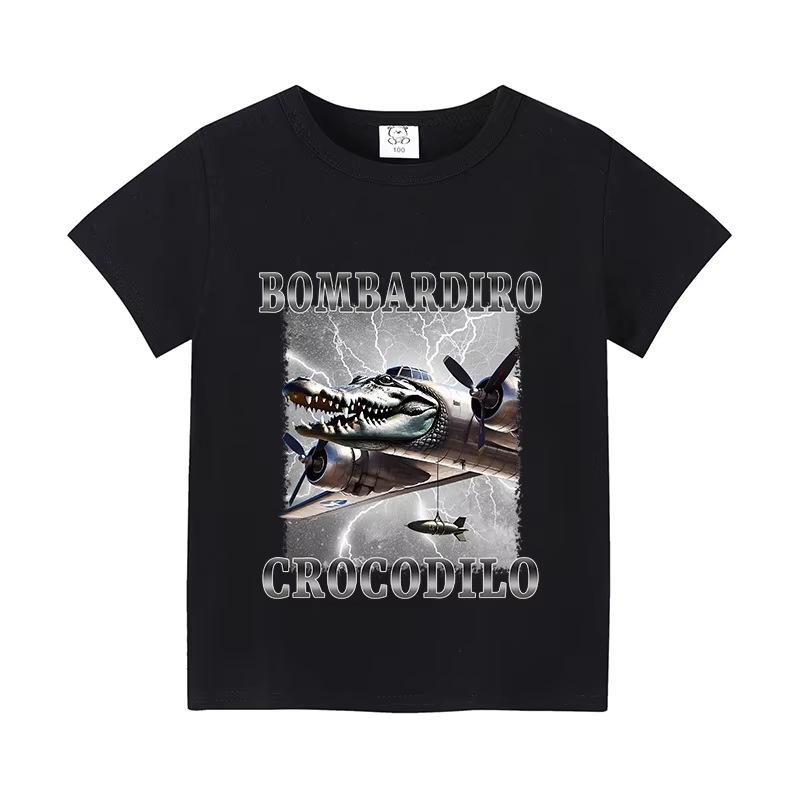 Italy Brain Rot Funny Animal Kids' Cotton T-Shirt - Cappuccino Assassin Short Sleeve