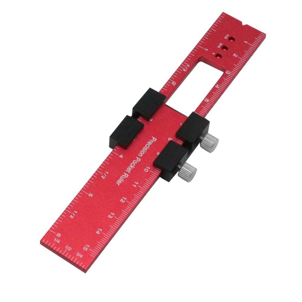 3 Stück Aluminiumlegierung Präzisions-Taschenlineal Set Schiebanschlag / Gleitanschlag Zoll und Metrisch Metallschiebelineal T-Typ Anreißlineal