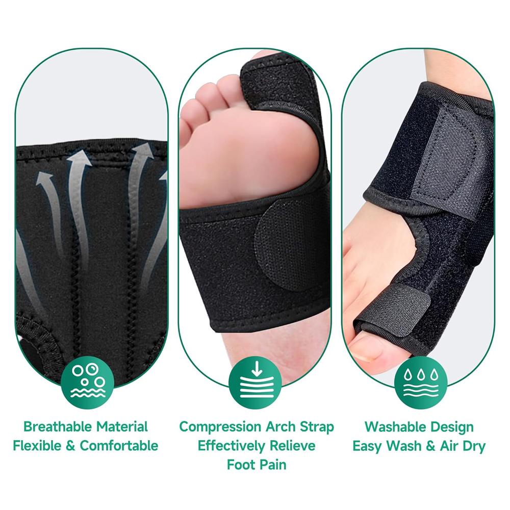 1Pc Bunion Corrector Non-Slip Big Toe Straightener Ankle Brace Support For Women Day Night Toe Separator Socks