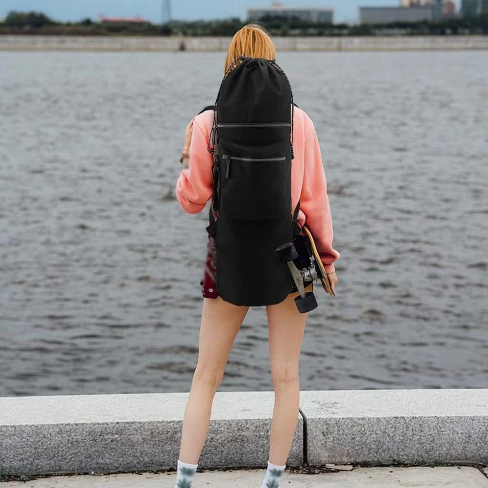 With Handle Skateboard Carry Pouch Drawstring Closure Skateboard Backpack Skateboard Bag  Beginners