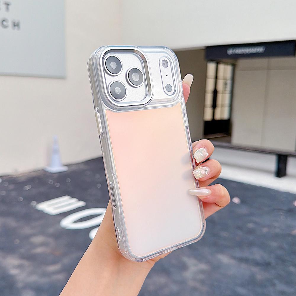 KEYSION Fashion Laser Gradient Colorful Phone Case for iPhone 17 Pro Max Soft TPU+PC Shockproof Back Cover for iPhone 17 Pro
