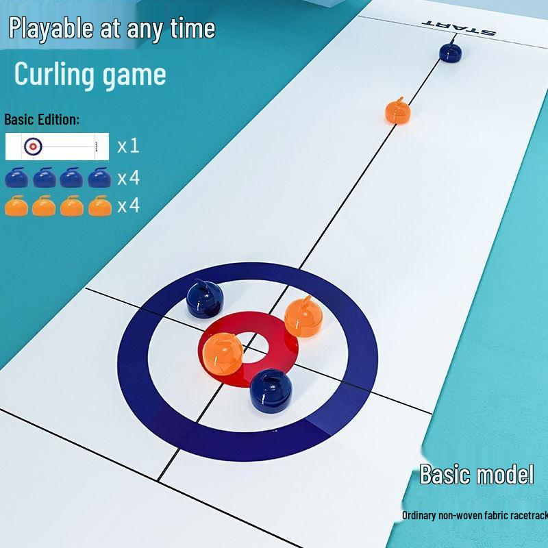 Indoor Tabletop Curling & Bowling Family Game - Mini Parent-Child Team Building Toy
