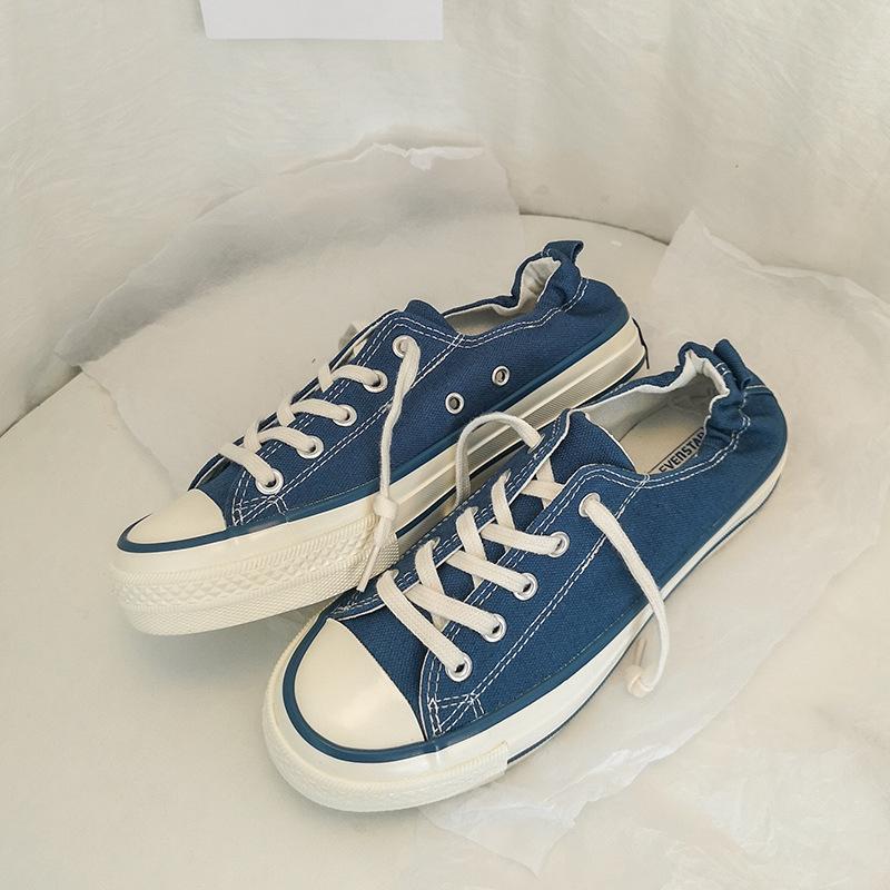 New student one-pedal lazy shoes board shoes retro canvas shoes 116