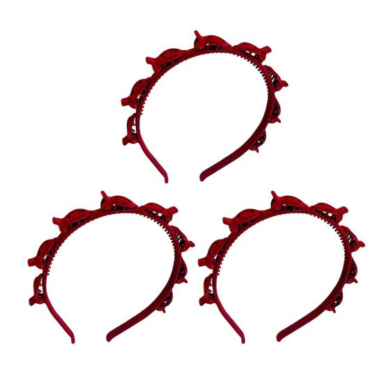 3 stk Flettet Hårbånd med 8 Klemmer Hver Fler-tann Lagdelt Design Hårbøyle Kvinner Jenter Enkel Styling Hårtilbehør