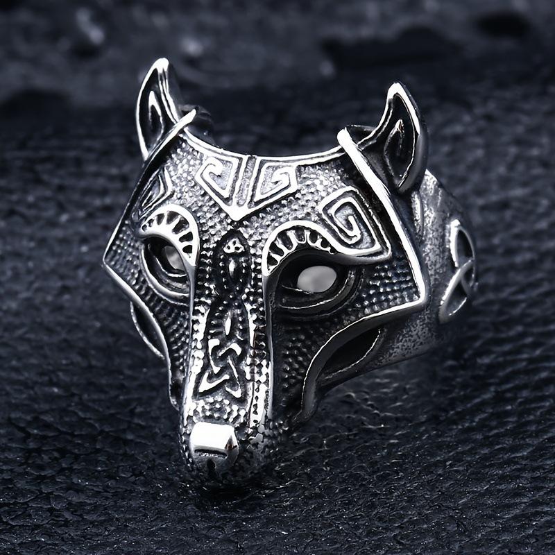 New Jewelry Wolf Head Ring Men's Trendy Hip-hop Domineering Trendy Jewelry Single Ring