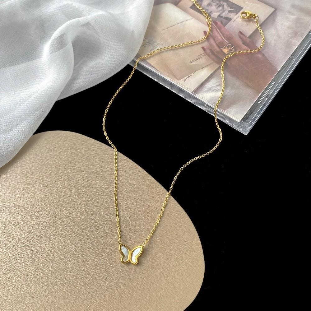 Shell Pendant Tarnish Free Necklace Layered Stainless Steel Choker Evening