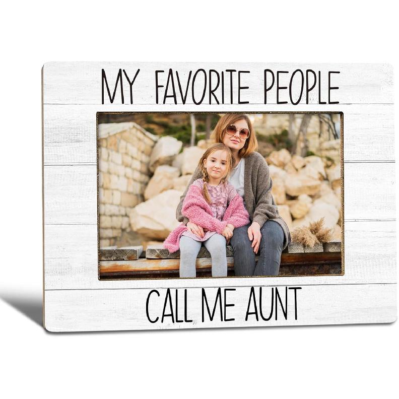 My Favorite People Call Me Aunt Picture Frame, for Aunt Grandma, Best Grandma Gifts Photo Frame 4X6, Grandmother Wooden Photo Picture Frames for Desk