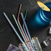 1pc Reusable Straws Metal Drinking Straws 304 Stainless Steel Straws with Brush Eco-Friendly Cocktail Straws Dishwasher Safe