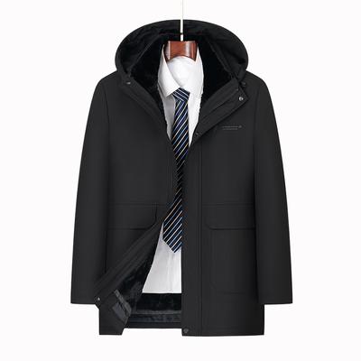 Herren Gefütterte Jacke mit Kapuze Herausnehmbares Futter Zweiteilige Gefütterte Jacke