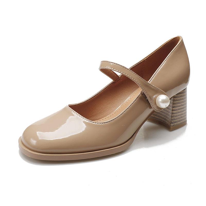 Pantofi de damă la modă cu toc gros în stil francez, noi, cu toc mediu-înalt, retro, stil colegial, pantofi simpli de damă, Zapatos De Mujer