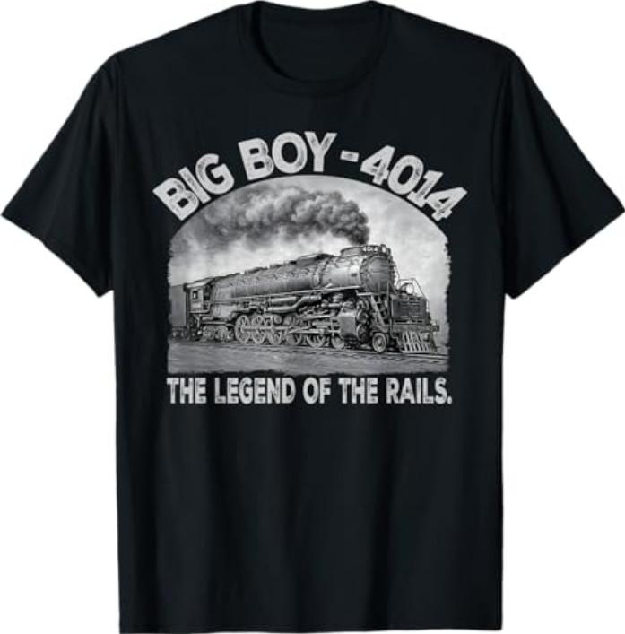 Big Boy 4014 Steam Engine Locomotive Train Vintage Railroad Tshirt