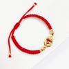 Red/Black Rope Braided Sacred Heart Shaped Crystal Cross Bracelet Classic for Men Women Lucky Religious Jewelry Party Gift