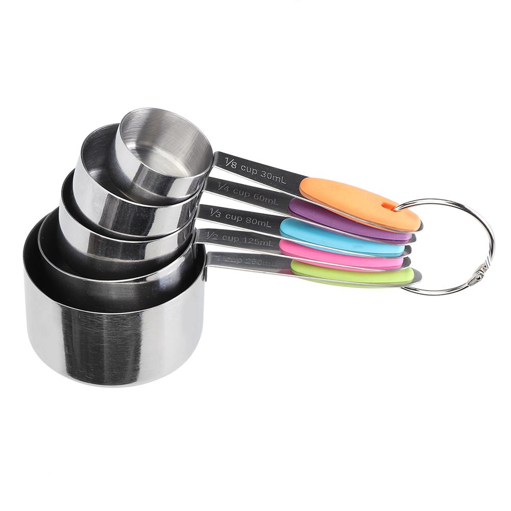 5 Stück Edelstahl Wärmeisolierung Messbecher Set Küche Kochen Backwerkzeug5 Stück