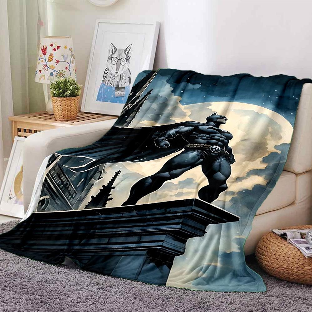

1pc Batman full moon Flannel Blanket Soft Warm Throw for Home, Office, Travel, All-Season Cozy Bedding Gift L1449 80cmx120cm(31inx47in)